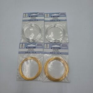 Beadalon Large Bracelet Memory Wire 4 Pack Silver Plated Gold Color .025in .50oz